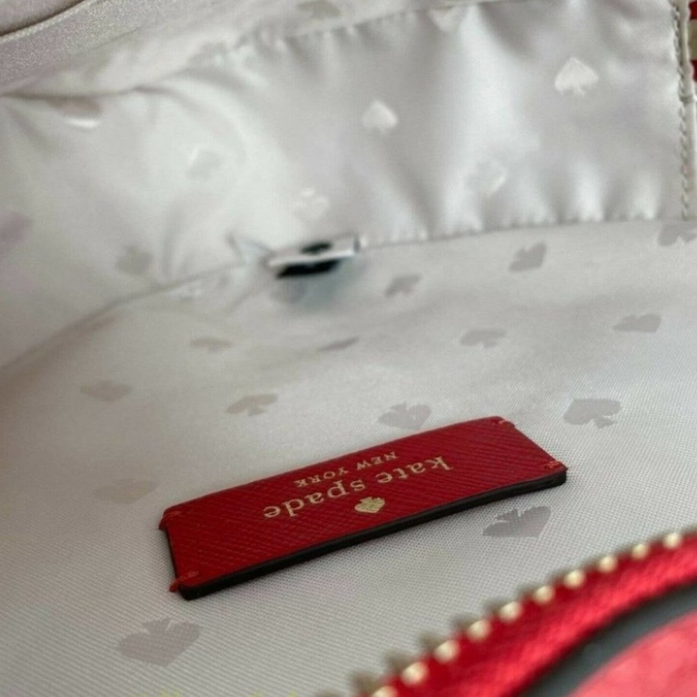 NWT Kate Spade Love Shack Heart Crossbody Purse Leather Candied Cherry Red - Picture 12 of 12